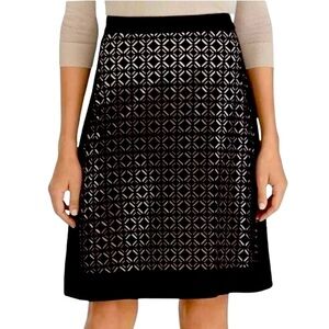 White House Black Market A line Black and cream skirt